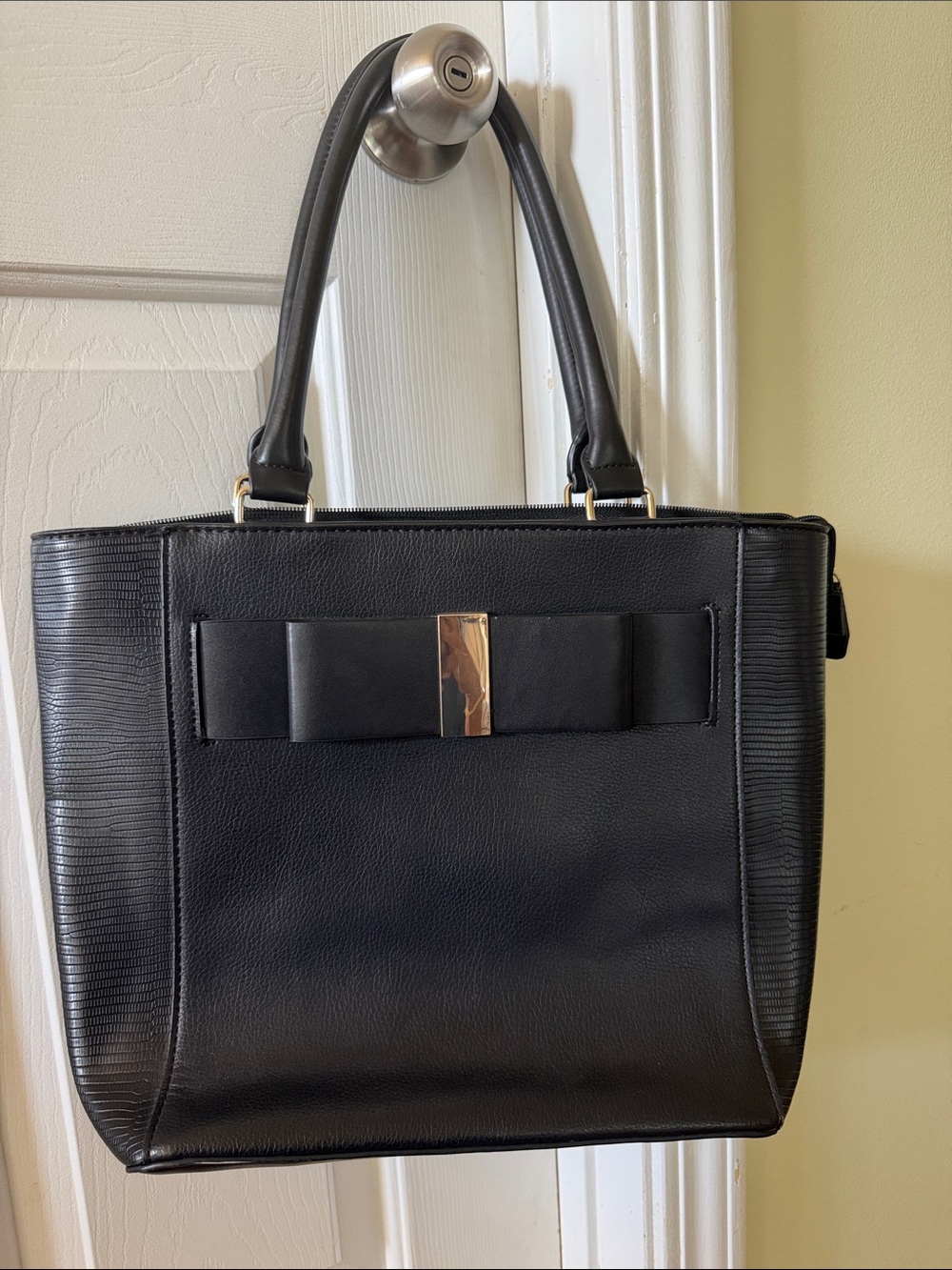 Apt. 9 Black Bow-Accent Structured Tote
